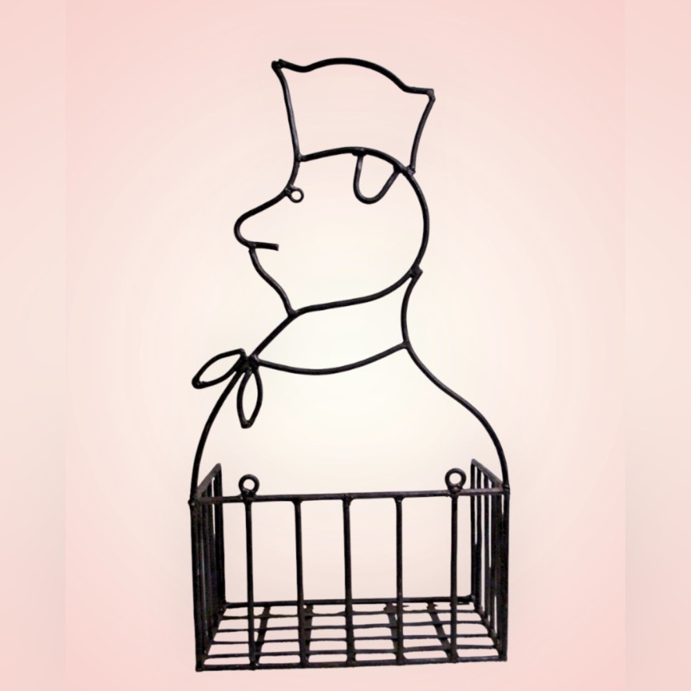 Antique Black Iron Chef Wall Decor